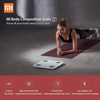 Xiaomi Mi Vücut Kompozisyon Ölçeği 2 Akıllı Yağ Ağırlığı Sağlık Ölçeği Bt 5.0 Denge Testi 13 Vücut Tarihi Bmi Ağırlık Ölçeği Led Dijital Ekran Mi Fit Uygulama Veri Analizi