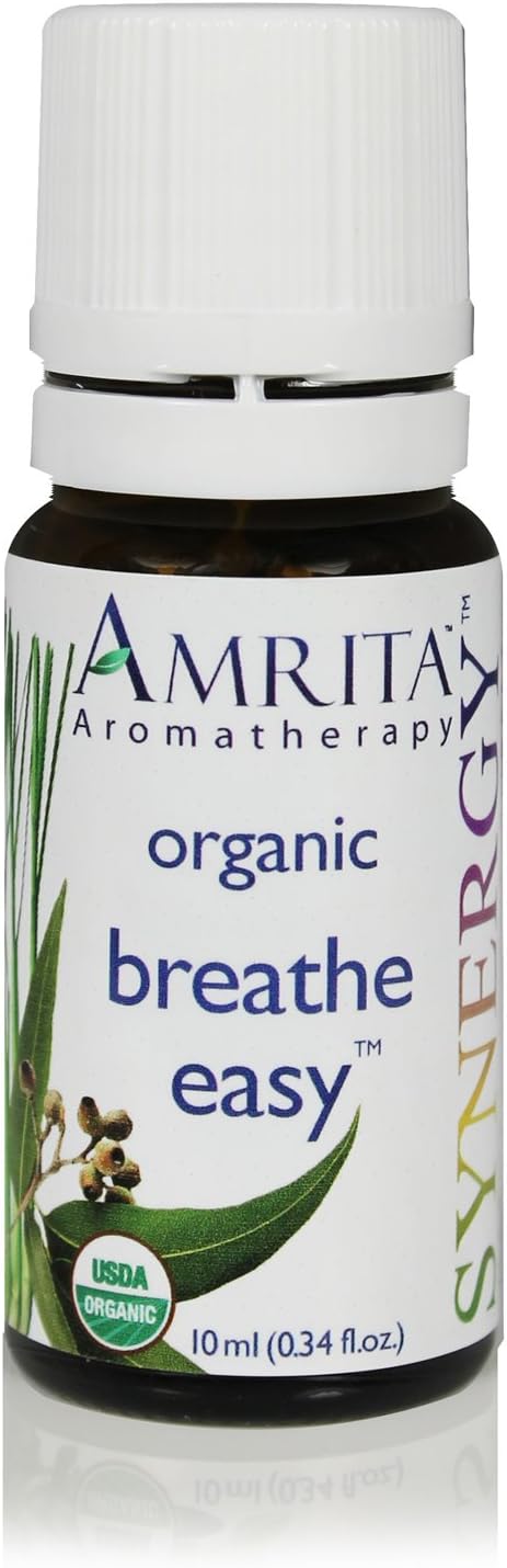 Breath Easy Synergy Essential Oil Blend - USDA Certified Organic Essential Oil Blend of Citronella Nardus, Siberian Fir, & Sweet Eucalyptus Globulus - Pure & Undiluted -SIZE: 60ML