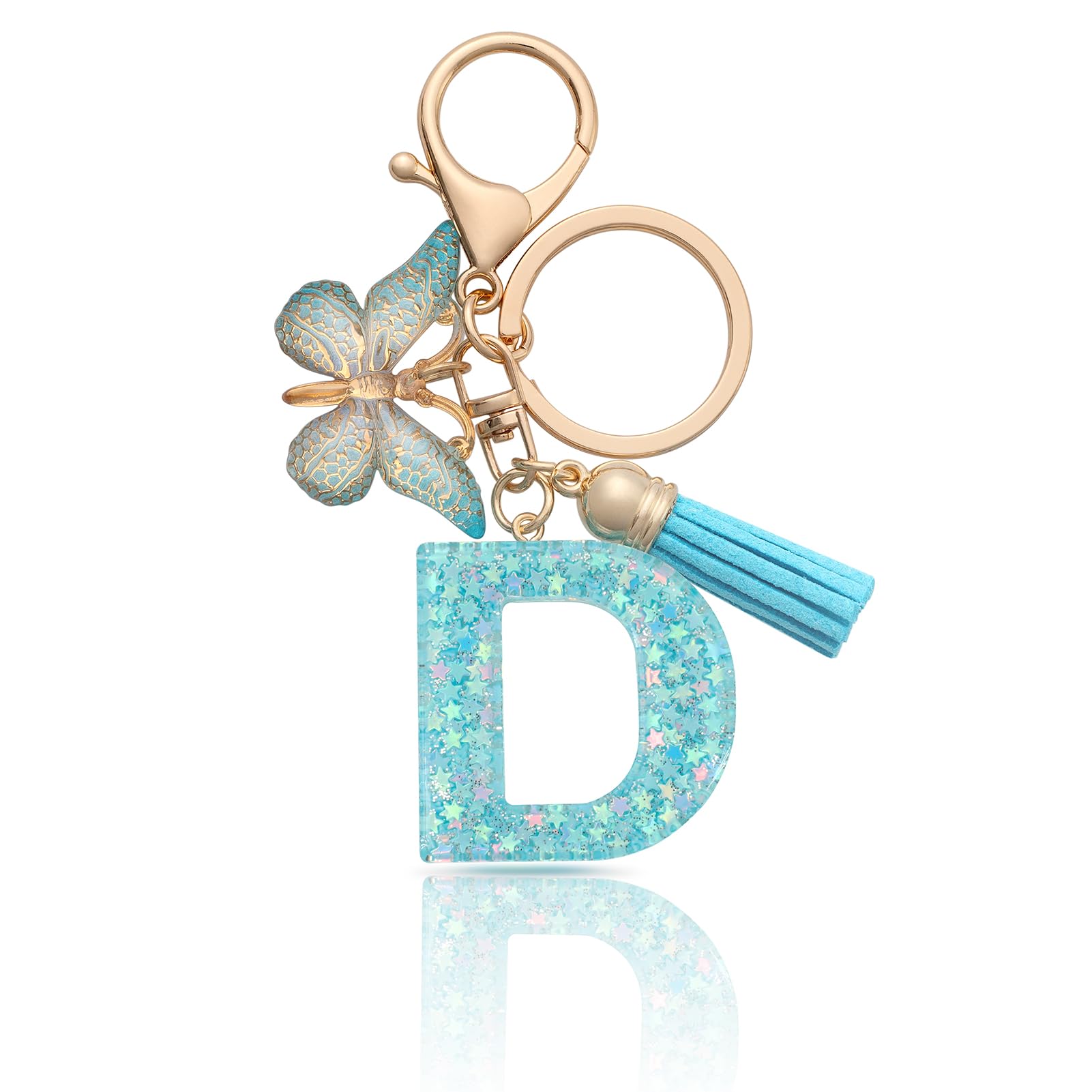 MORSUNBELA Schlüsselanhänger Buchstabe Mädchen Keychain mit Anfangsbuchstabe Schlüssel Anhänger mit Buchstaben für Frauen Damen