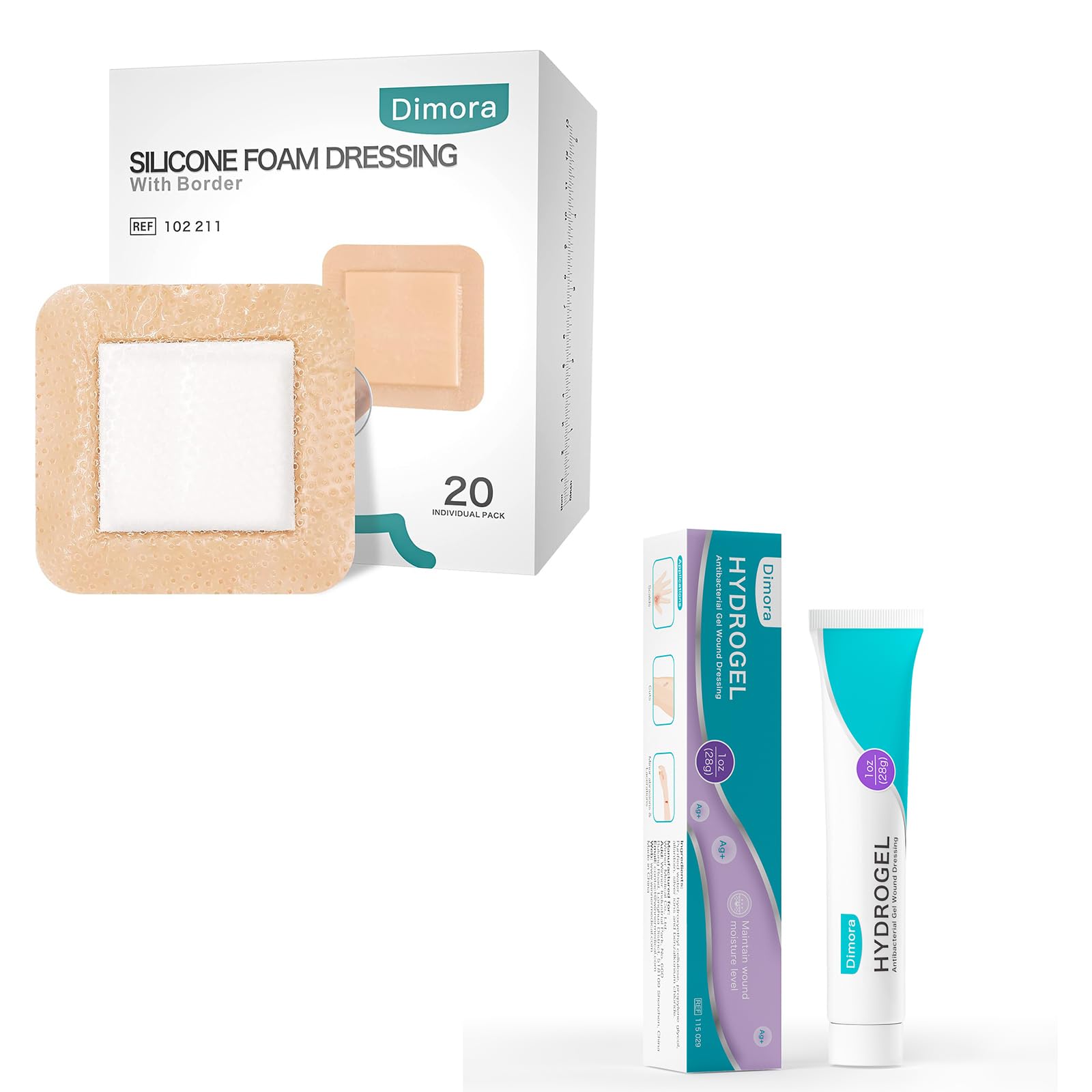 hydrogel with silver dressing SilverSeal Burn and Wound Dressing, Hydrogel Pads with X-Static Silver, Soothing, Moist & Protective for Burns, Cuts & Wounds, 2" X 3" Sterile