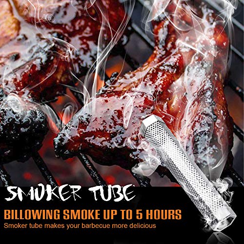 Pellet Smoker Tube 12 &12 Inch Smoke Tube - Stainless Steel Wood Tube - Suitable For Any Grill Or Smoker - Adds Delicious Wood Smoke Flavor On Your Barbecue Food #TOP5