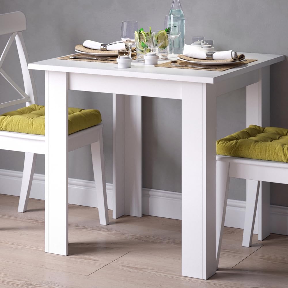 Vicco Mesa de Comedor Karlos, Blanco, 80 x 80 cm | apto para 2–4 personas para uso en el comedor