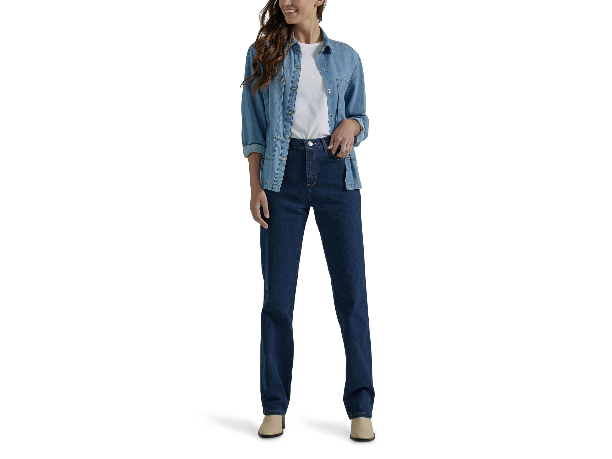 Lee Damen Jeans Petite Jeans mit Geradem Bein, Entspannte Passform
