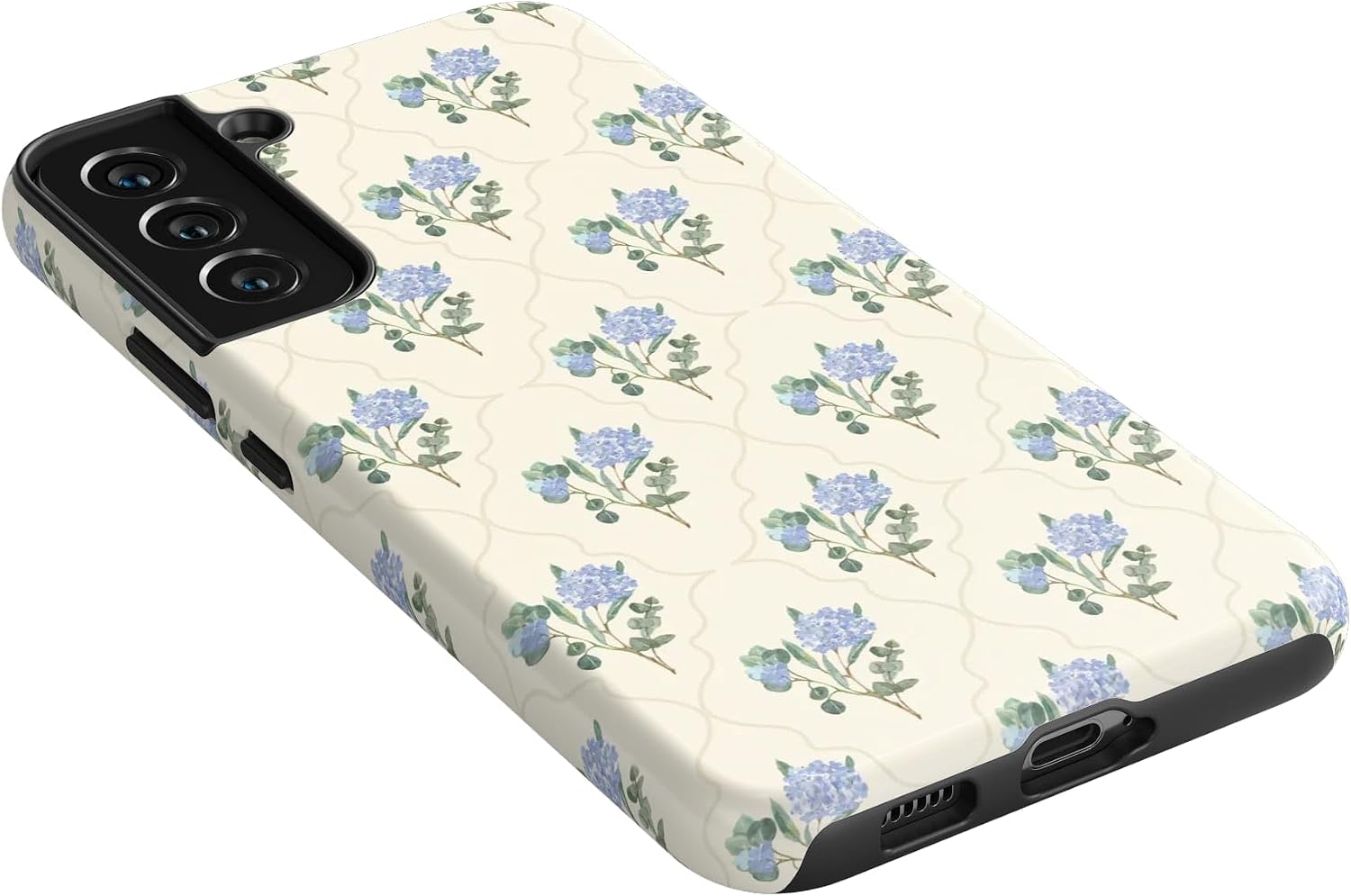 Casely Galaxy S22 Plus Case | Vintage Garden | Blue Hydrangea | Essential Slim Dual-Layer Protective Design