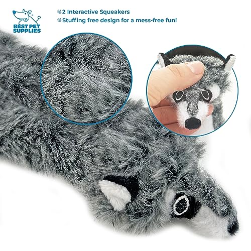 Image of Best Pet Supplies Squeaky Dog Toys with Soft Durable Fabric for Small, Medium and Large Pets Interactive Toy for Indoor Play, Supports Active Biting and Play - Fox, Raccoon, Small