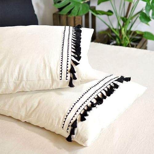 Miniatura 5 de Ribete de flecos de 50 yardas  Cinta de encaje de algodón para accesorios de costura, manualidades y decoración del hogar (beige)