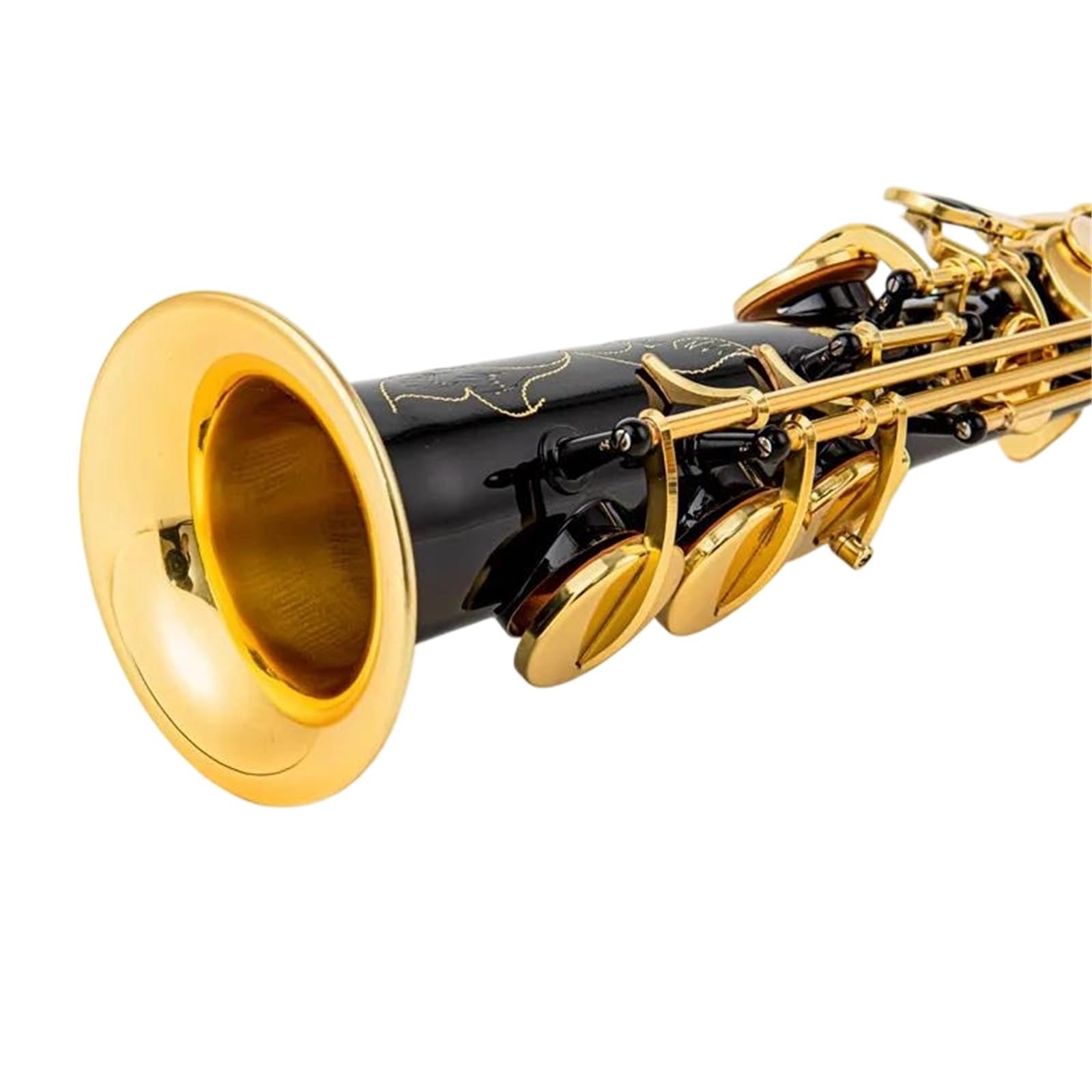 Sassofoni Per Principianti Sassofono Soprano In Si Bemolle Strumento Professionale Placcato Nero E Oro Con Due Colli Curvi(2)