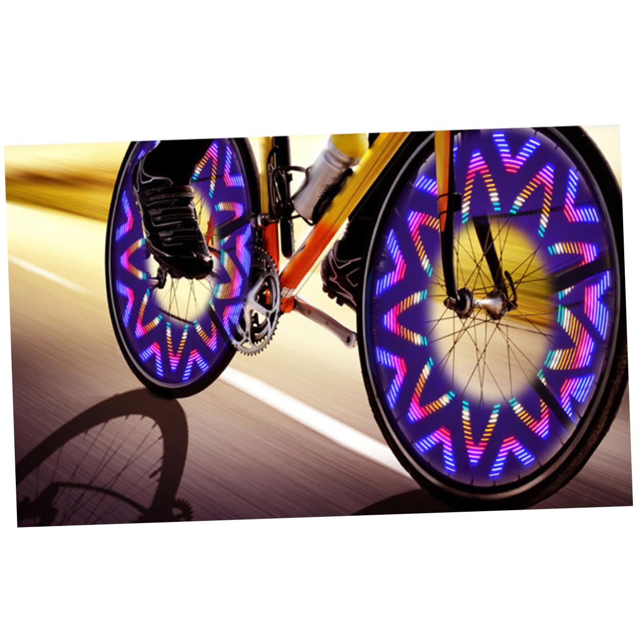 Toddmomy Lot De 3 Éclairages LED pour Roues De Vélo 42 Motifs Couleurs Variées Sécurité Nocturne sans Piles Noir