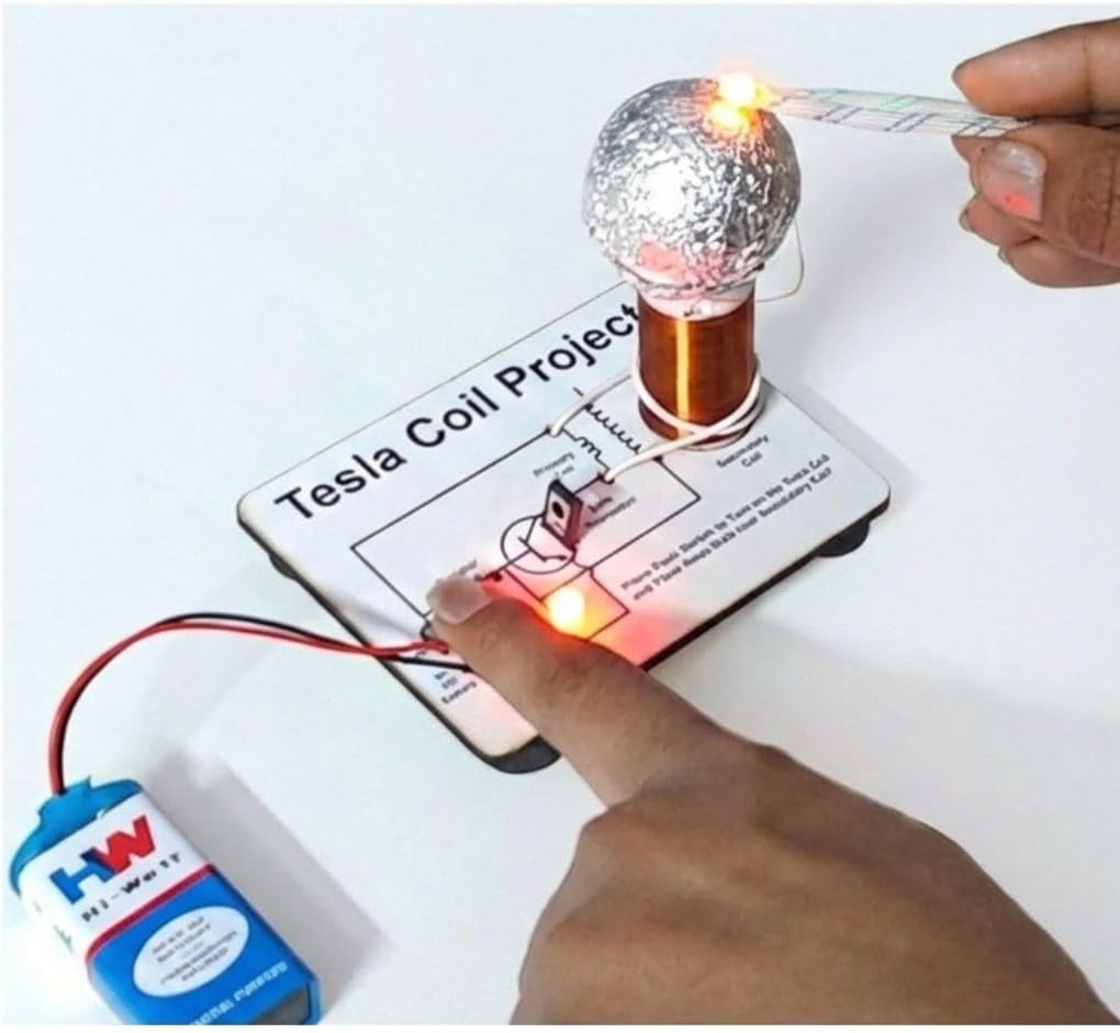Wireless Power Transfer Tesla Coil Science Project Working Model | STEM Learning Kit for School Students