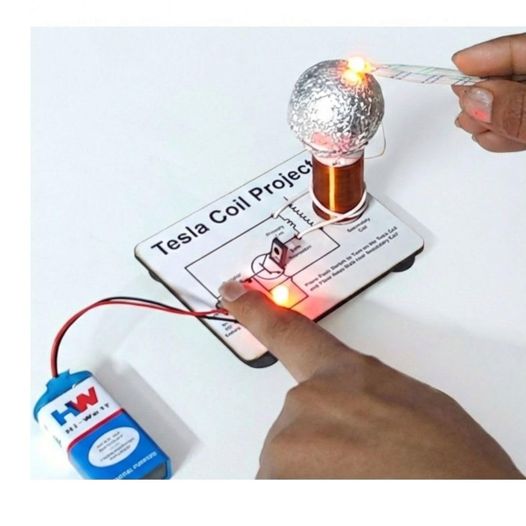 Wireless Power Transfer Tesla Coil Science Project Working Model | STEM Learning Kit for School Students