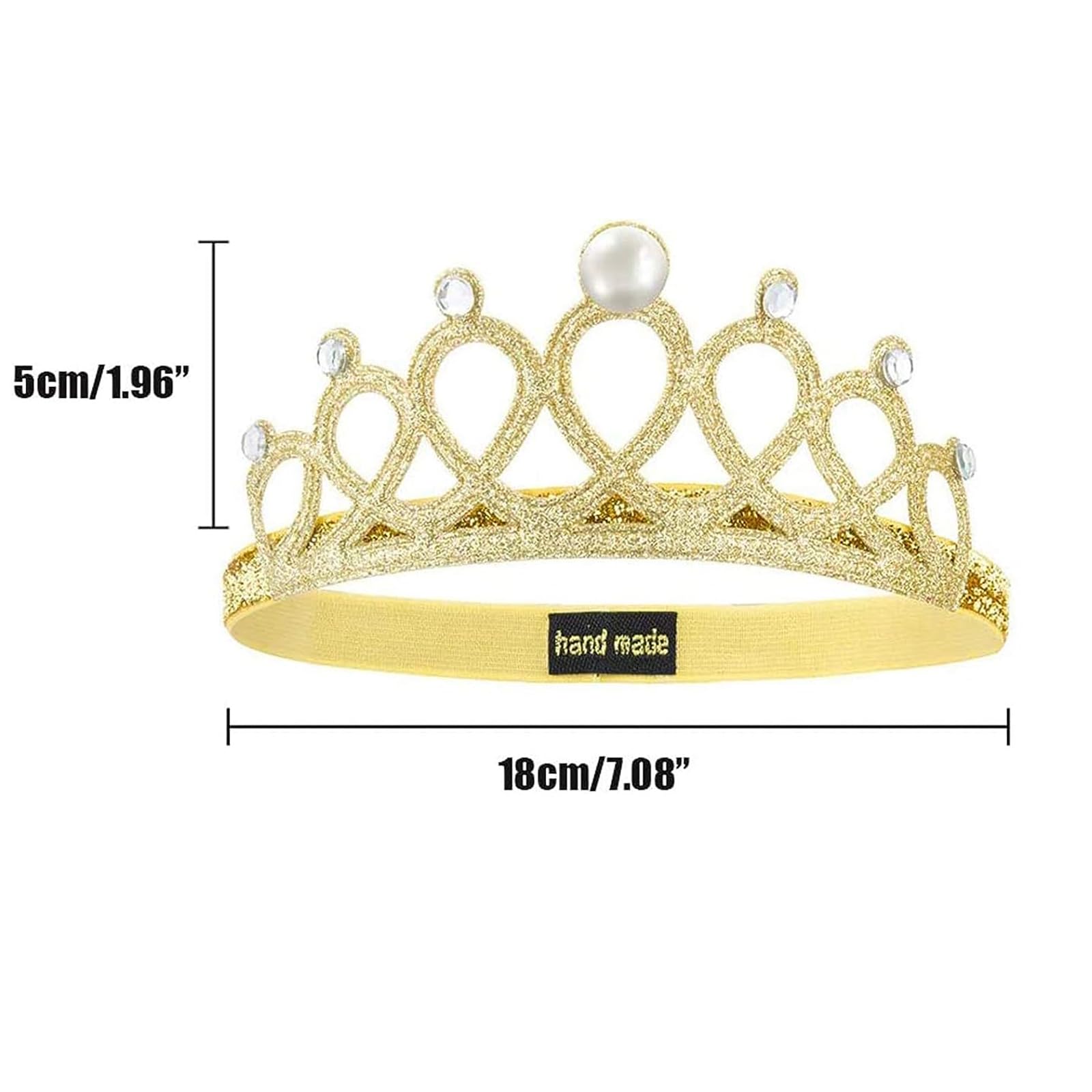 6 Piezas Corona Princesa, Diadema con Corona para niños, Diadema con Corona Brillante, Accesorios elásticos para el Cabello de Princesa, para Fiestas de cumpleaños de niñas