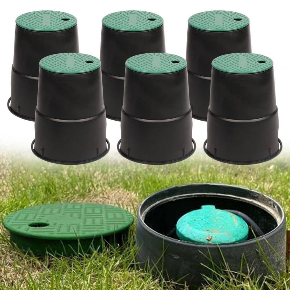 Bewässerungsschacht 15 cm 6er Set, Schutz für Ventile und Filter