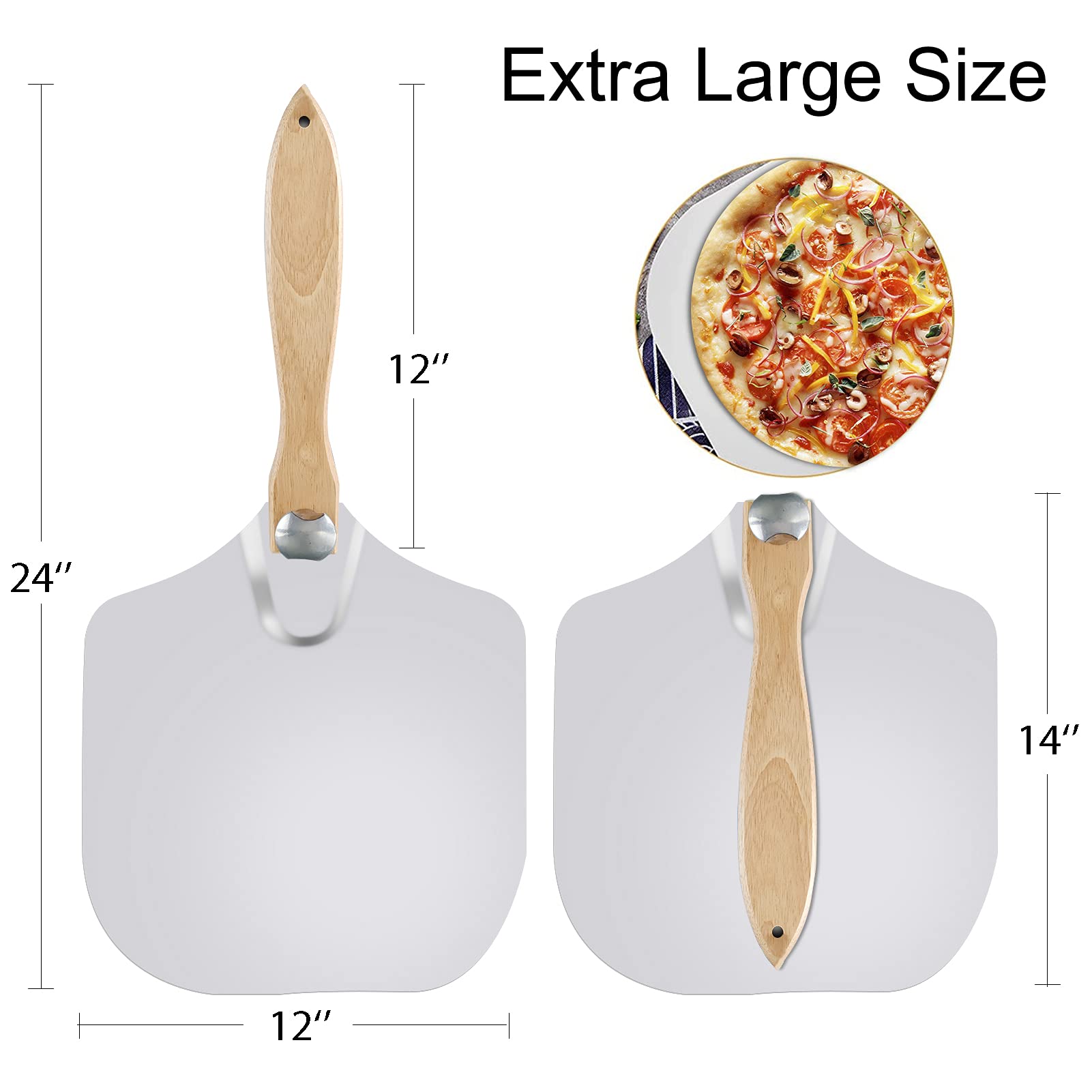 Pelle à Pizza Pomodoro Alu Avec Manche Bois Pliable - 30,5x35,6 Cm