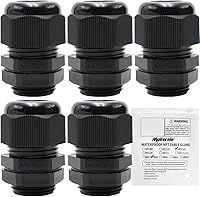 Vista 15 de MAKERELE Kit de prensaestopas NPT impermeable ajustable nailon 1/4" 3/8" 1/2" 3/4" cable de alivio de tensión de plástico conectores 38 piezas negro