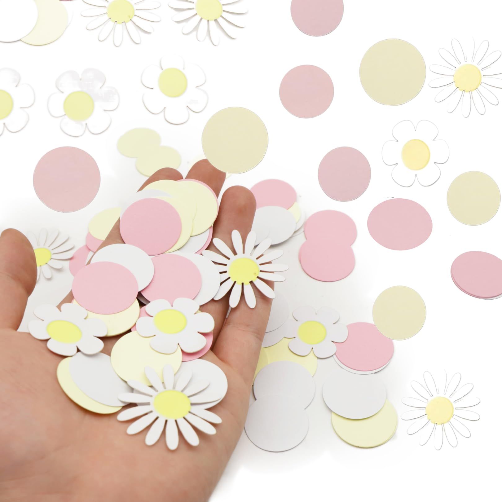 Pack of 100 Daisy Decoration, Table Decoration, Spring, Flowers, Confetti, Colourful Daisy Decorations, Birthday Decoration, Christening Decoration, Girls Birthday Party, Wedding, Baby Shower,