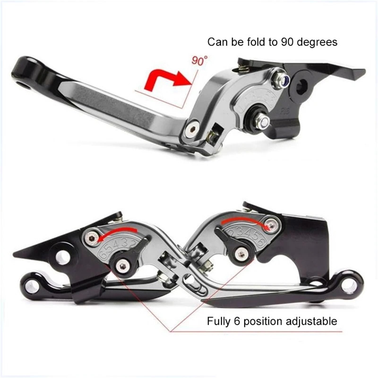 Generisch Für Suzuki GSX250/GW250/DL250/GSX250R Kupplungs- und Bremshebelset, klappbarer, verstellbarer Hebel(G)