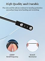 Vista 5 de Cable de carga para reloj inteligente AKUMAKA G62, cable magnético USB A de carga rápida con adaptador USB C (2 cables + 1 adaptador)