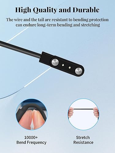 Miniatura 5 de Cable de carga para reloj inteligente AKUMAKA G62, cable magnético USB A de carga rápida con adaptador USB C (2 cables + 1 adaptador)