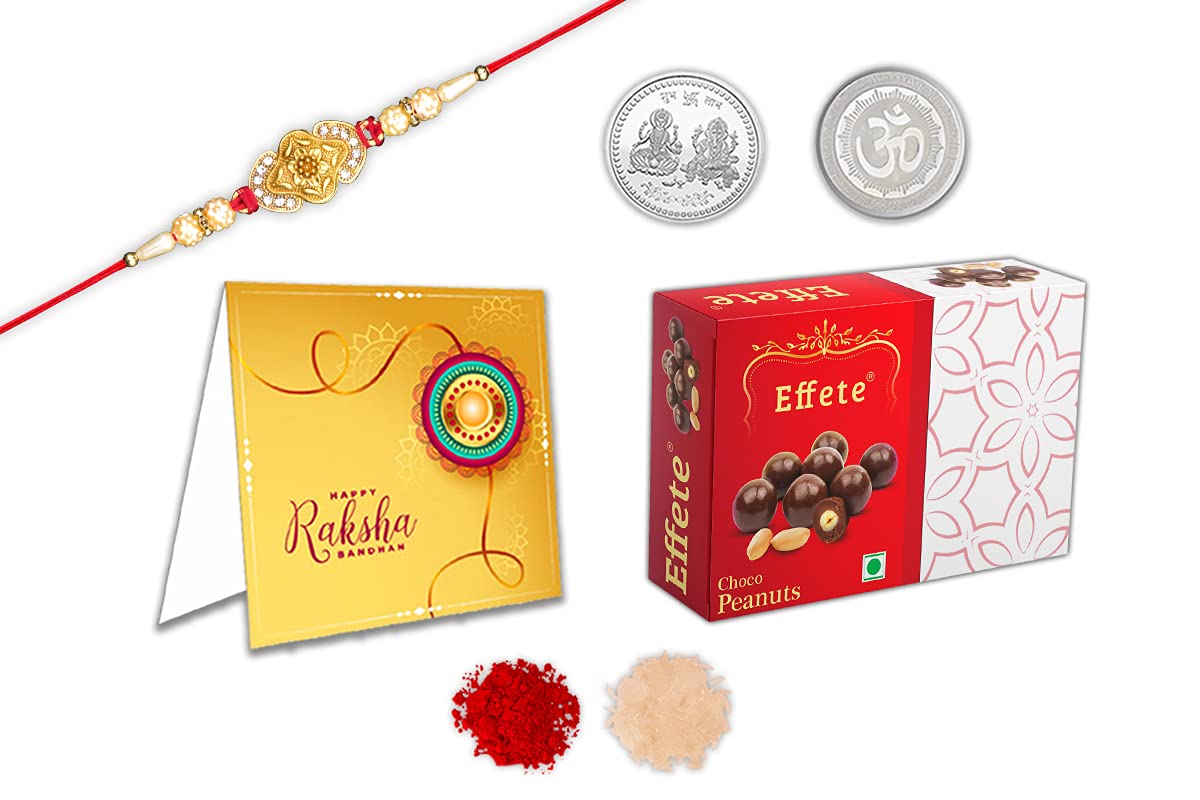 DeoDap Multicolor Unique Bracelet / Rakhi for Brother, Bhaiya, Bhabhi (K1_681_CRM) & Rakhi Rituals Combo, Rakhi with Card and Chocolate,Chocolates Gift Pack,Bracelets for Men,raksha bandhan Gifts-picture-23