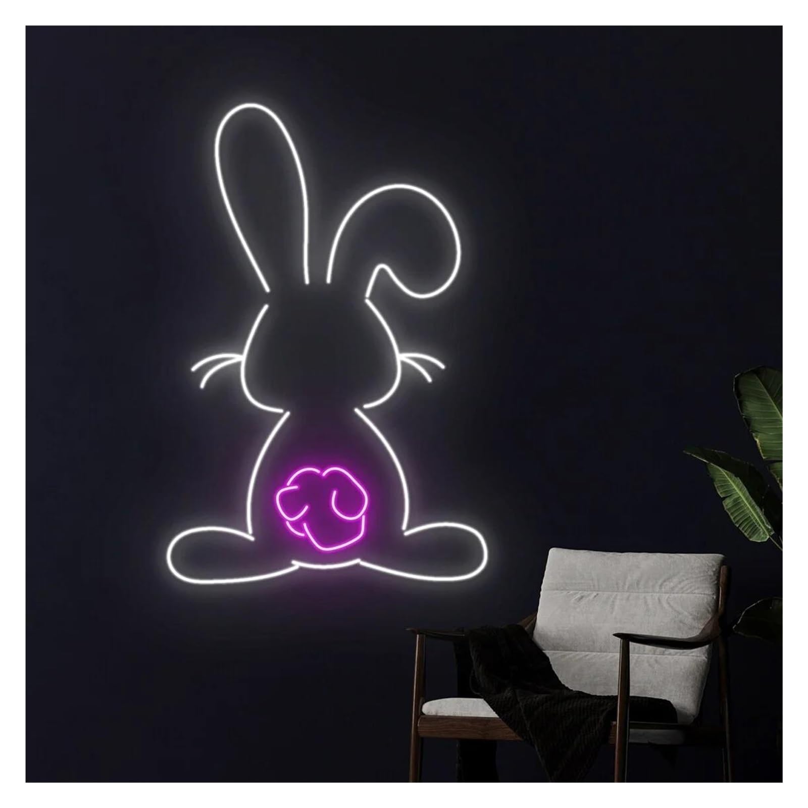 Per coniglio per insegna al per neon per luci a LED alimentate tramite per USB per carina decorazione da parete lampada notte