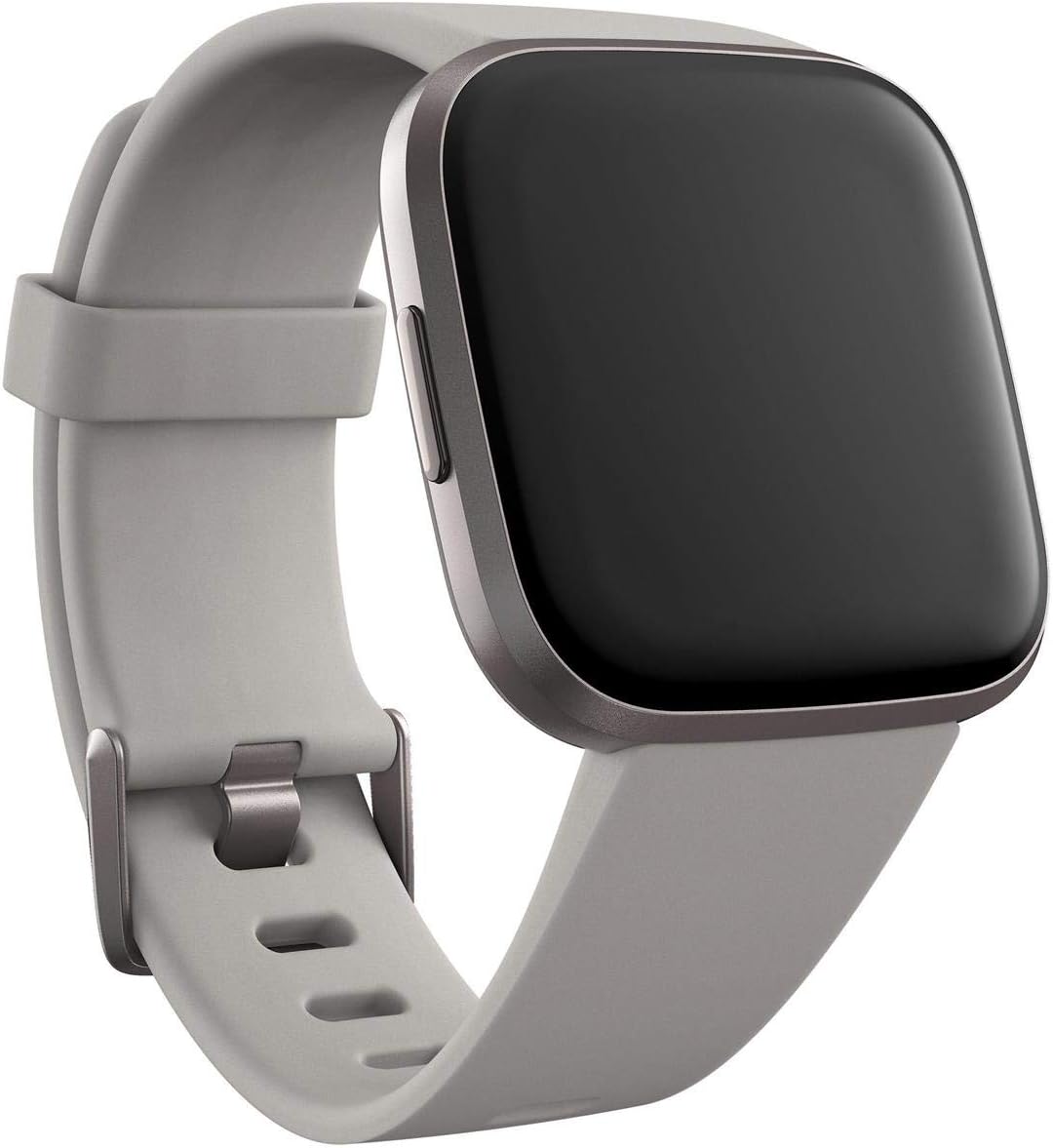 Fitbit Versa 2 Health & Fitness Smartwatch with Heart Rate, Music, Alexa Built-in, Sleep & Swim Tracking, Stone/Mist Grey, One S (Renewed)