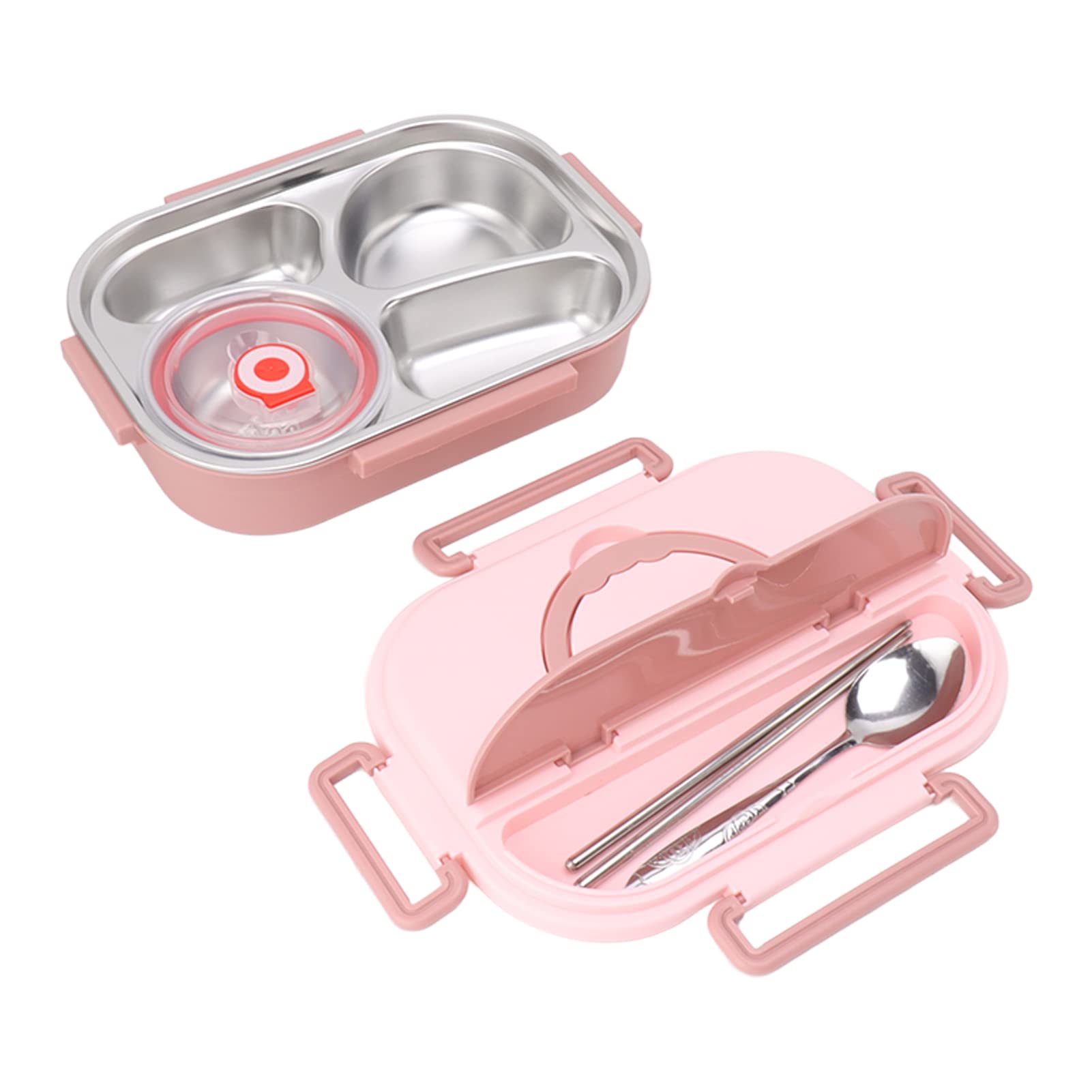 Stainless Steel Insulated Lunch Box 4 Grid Portable Bento Box