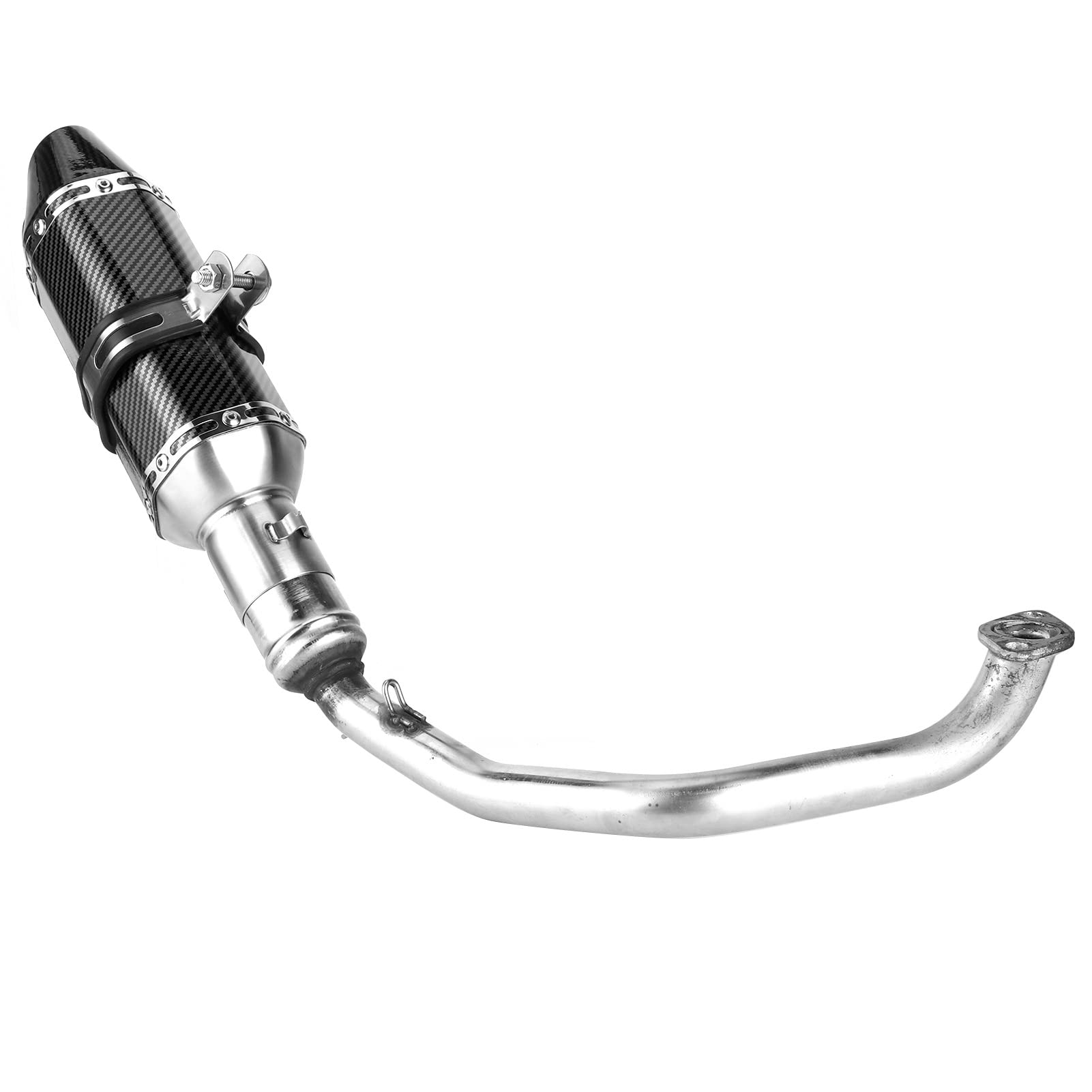 Układ Wydechowy Silnika Vomeko GY6 E - Tłumik Do Skutera 125 Cm3, Wydech ATV, Rura Czołowa Motocykla, Pełne Złącza Układu Wydechowego Do Skuterów, Motorowerów I Quadów Tłumik Wsuwany Z Włókna Węgloweg