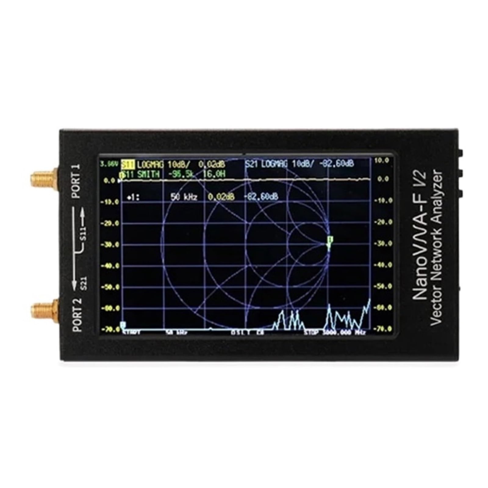 Analizador de red, Analizador De Red Vectorial V2 50KHz-3GHz VNA Pantalla Táctil 4,3"