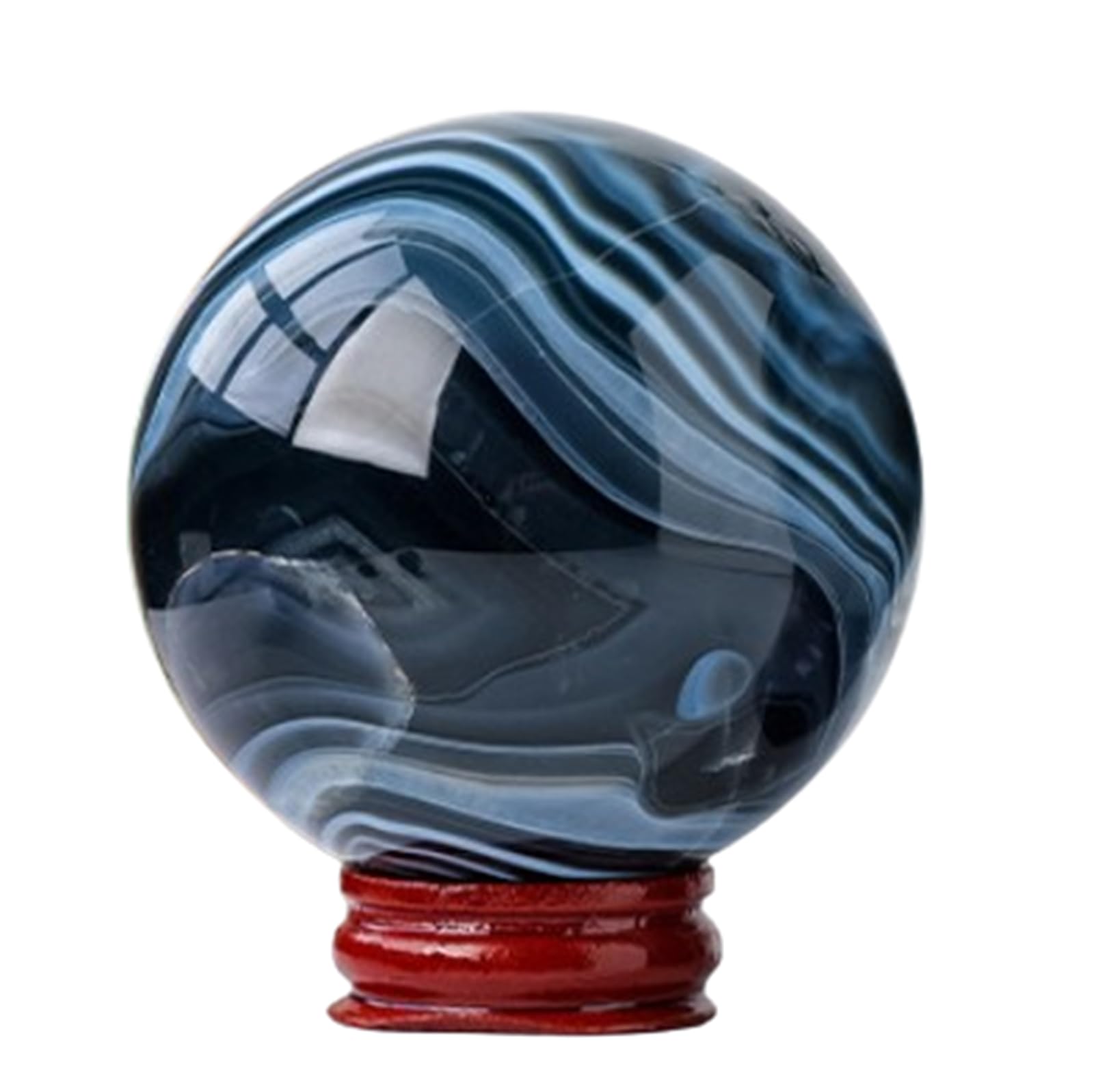 BJXKHFPIV Black Agate Crystal Balls,Crystal Ball for Fengshui Ball, Crystal, Divination Sphere, Home Decoration, and,65mm
