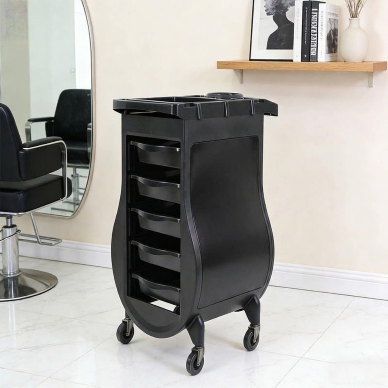 Chariot Coiffure Mobile sserte Salon Coiffure Professionnel Chariot Salon avec Tiroirs pour Coiffeurs, Barbiers, Barber Shop