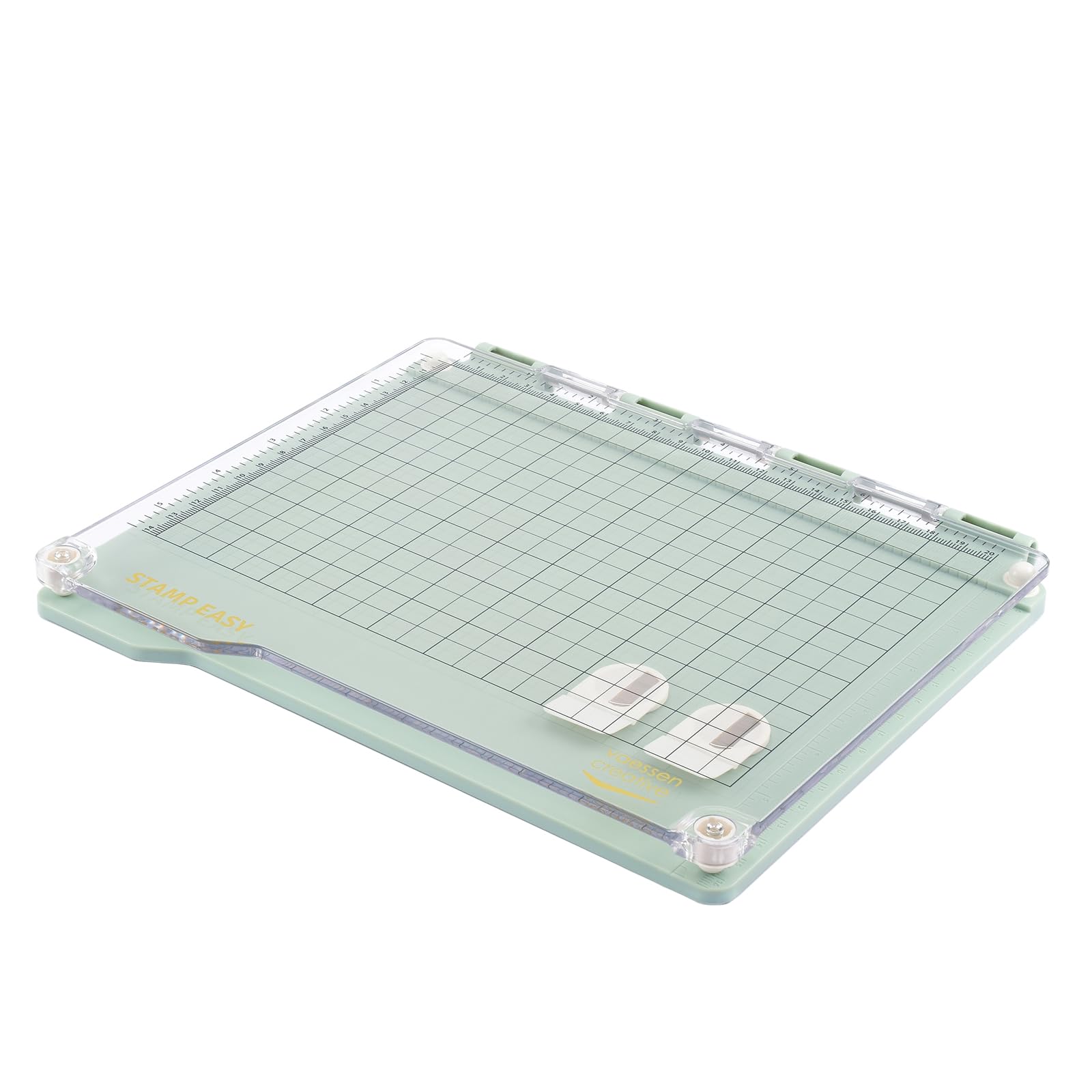 Vaessen Creative Stamp Easy Stamping Platform 8.7 x 6.5” - Tool for Card Making, Clear Stamps and Scrapbooking - Mint Green