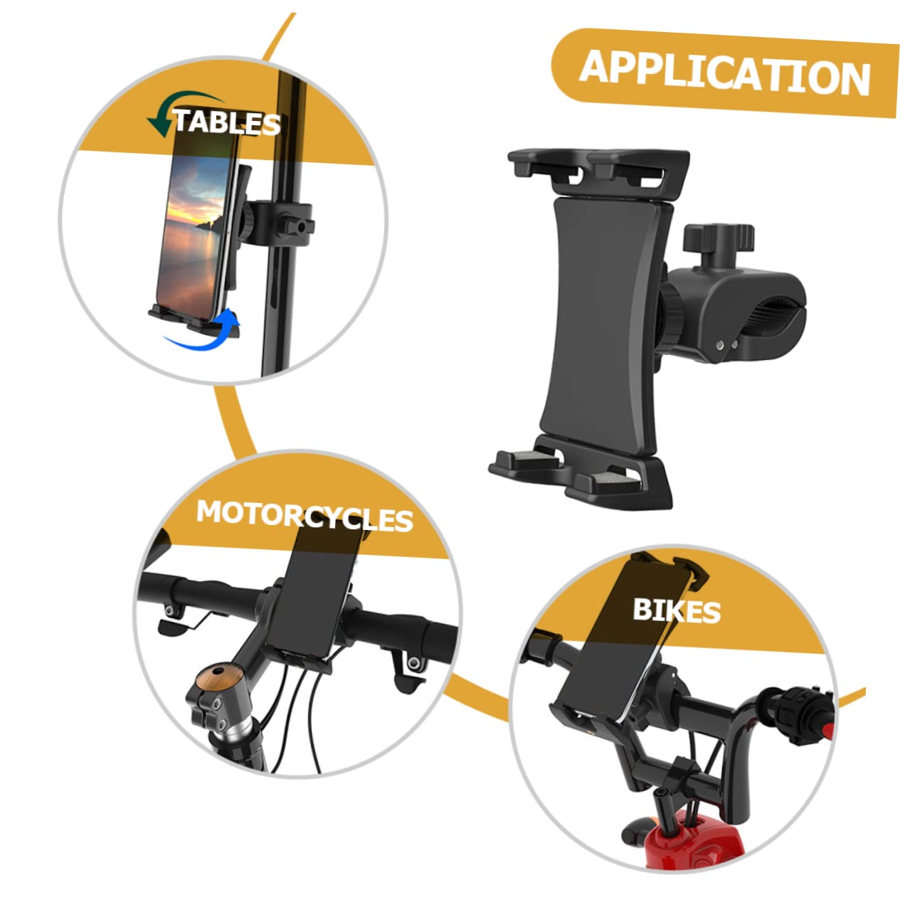 PLAFOPE Soporte para Teléfono De Bicicleta y Rotatorio Porta Móvil De Alta Resistencia Montaje Seguro para Ciclismo y Motocicleta Compatible Mayoría De Smartphones