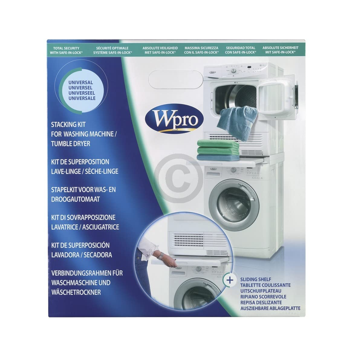 Marco intermedio compatible con WPRO 484000008436 SKS101 para lavadora secadora
