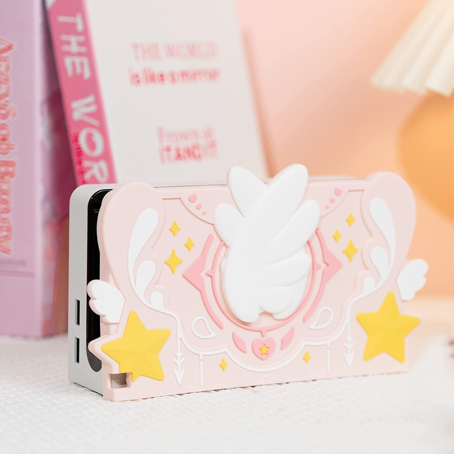 GeekShare Cover frontale in morbido silicone per dock di ricarica per Nintendo Switch, custodia antigraffio per dock per Switch - serie Star Wings