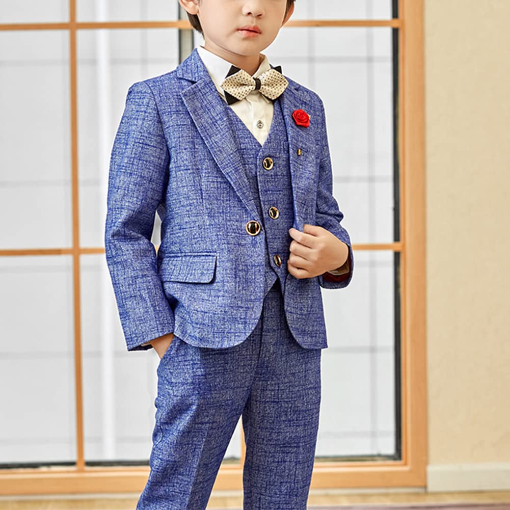 GUOCU Zestaw odzieży dla dzieci i nastolatków, stroje dla dżentelmena, strój do palenia, elegancki strój na chrzest dla dzieci, chłopca, formalny strój na imprezę, urodziny, wesele