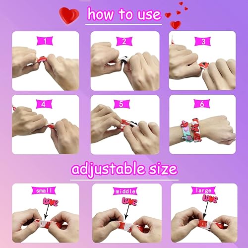 Miniatura 5 de Paquete de 80 unidades de 16 regalos para el día de San Valentín para niños pulseras de San Valentín juguetes de fiesta para niños regalos de