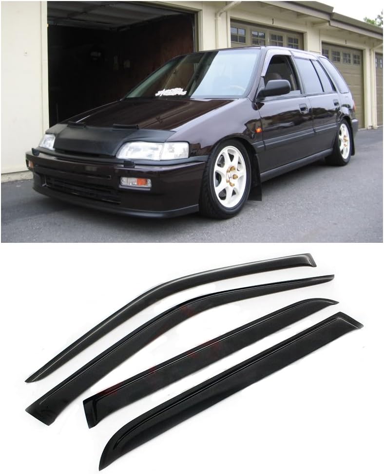 for 1988-1991 Honda Civic Wagon 5DR Side Window Visor Sun/RAIN Guard Deflector JDM 4PC