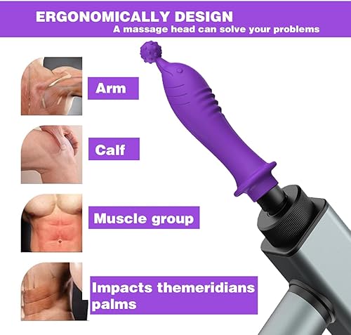 Miniatura 10 de Accesorios de pistola de masaje para adultos, cabeza redonda, cabeza de pistola de masaje portátil, accesorios de masaje rosa para aliviar los