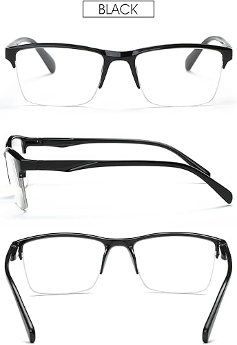 Miniatura 3 de VEVESMUNDO Gafas de lectura para hombres y mujeres, gafas modernas de gran tamaño sin montura