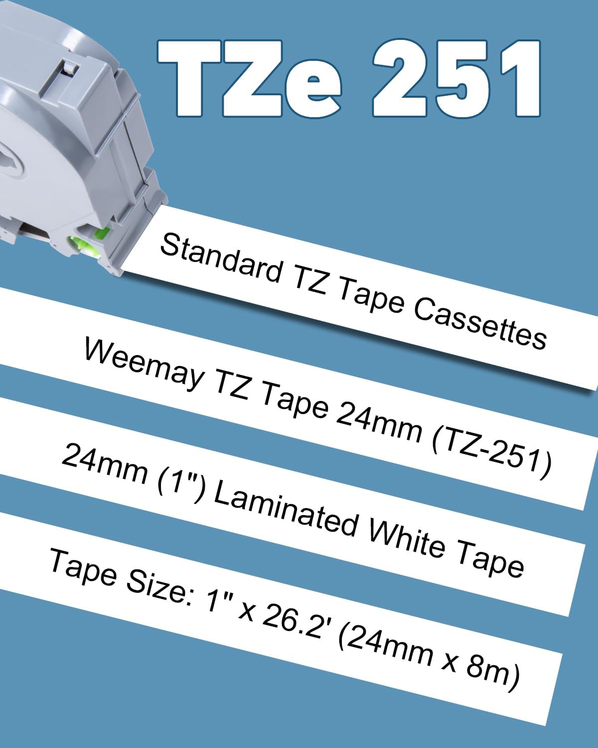 taeサマ専用ページ Amazon.com: Weemay TZ Tape 24mm 0.94 Laminated White TZe-251