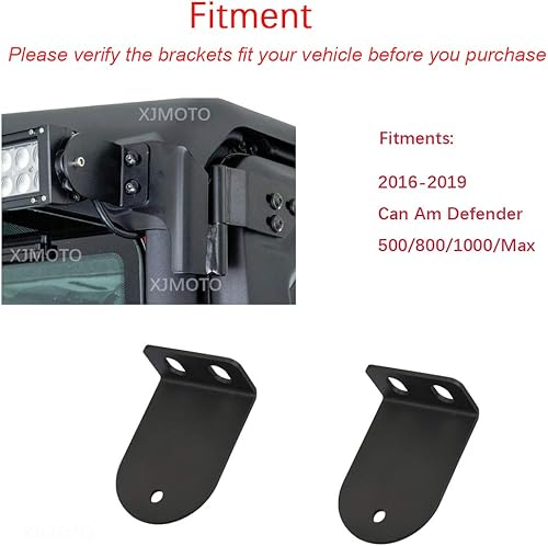 Miniatura 4 de Rear Windshield Back Reverse Roof 50'' LED Straight Light Bar Mounting Bracket Compatible with Can Am Defender 5008001000Max 2016-2024