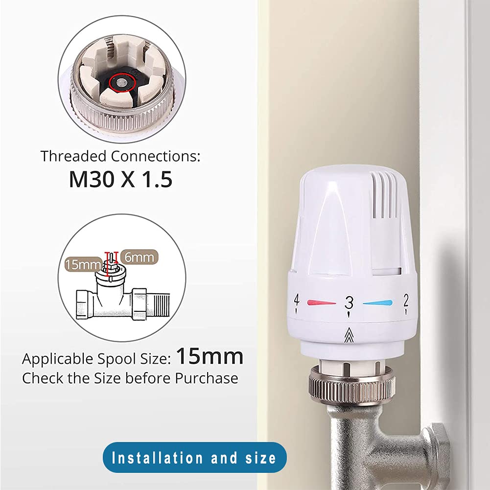 Cabezal termostático TRV radiador Rosca M30x1,5 Recambio