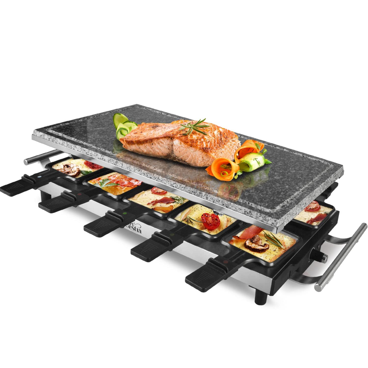Artestia Raclette Table Grill,1500W Raclette Grill,10 Paddles Korean Bbq Grill,Cheese Raclette