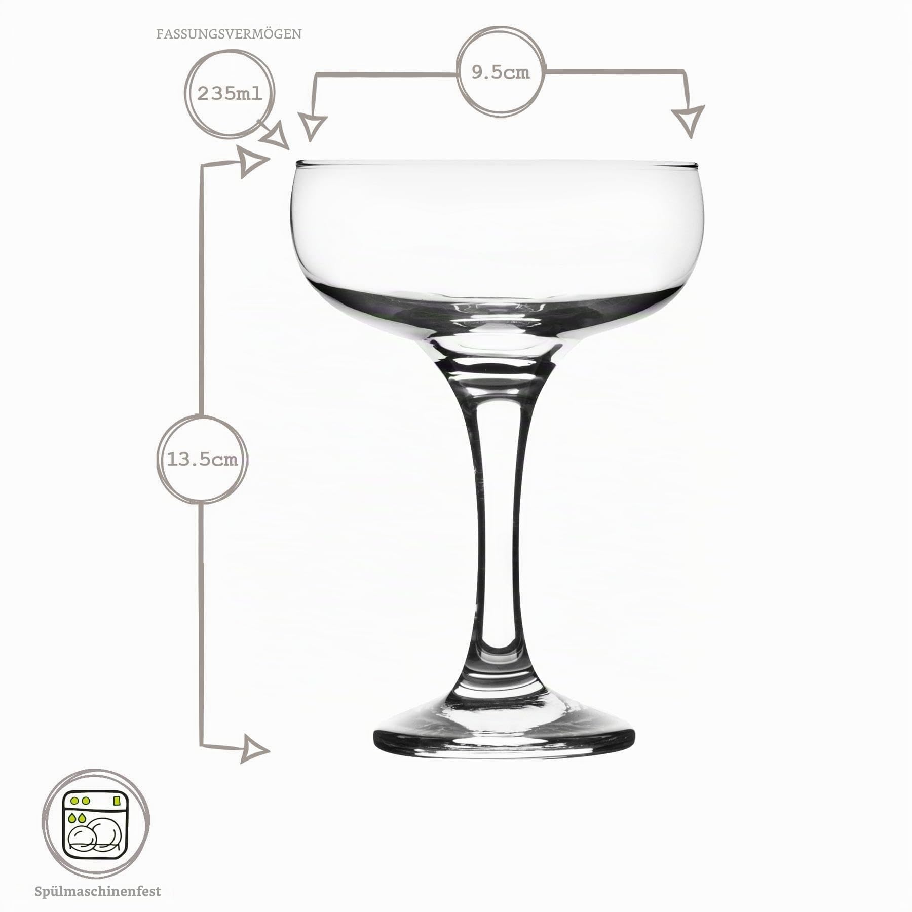 Rink Drink Espresso Martini -Brille - 235ml - Klar - Pack Von 6