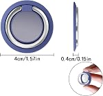 Support de sonnerie de téléphone cellulaire, 3 Pcs 360 Bague de Doigt de Rotation de Degré pour Support de Voiture Magnétique, La plupart des Smartphones, Comprimé, Coque Téléphone (Noir, Bleu, Or)