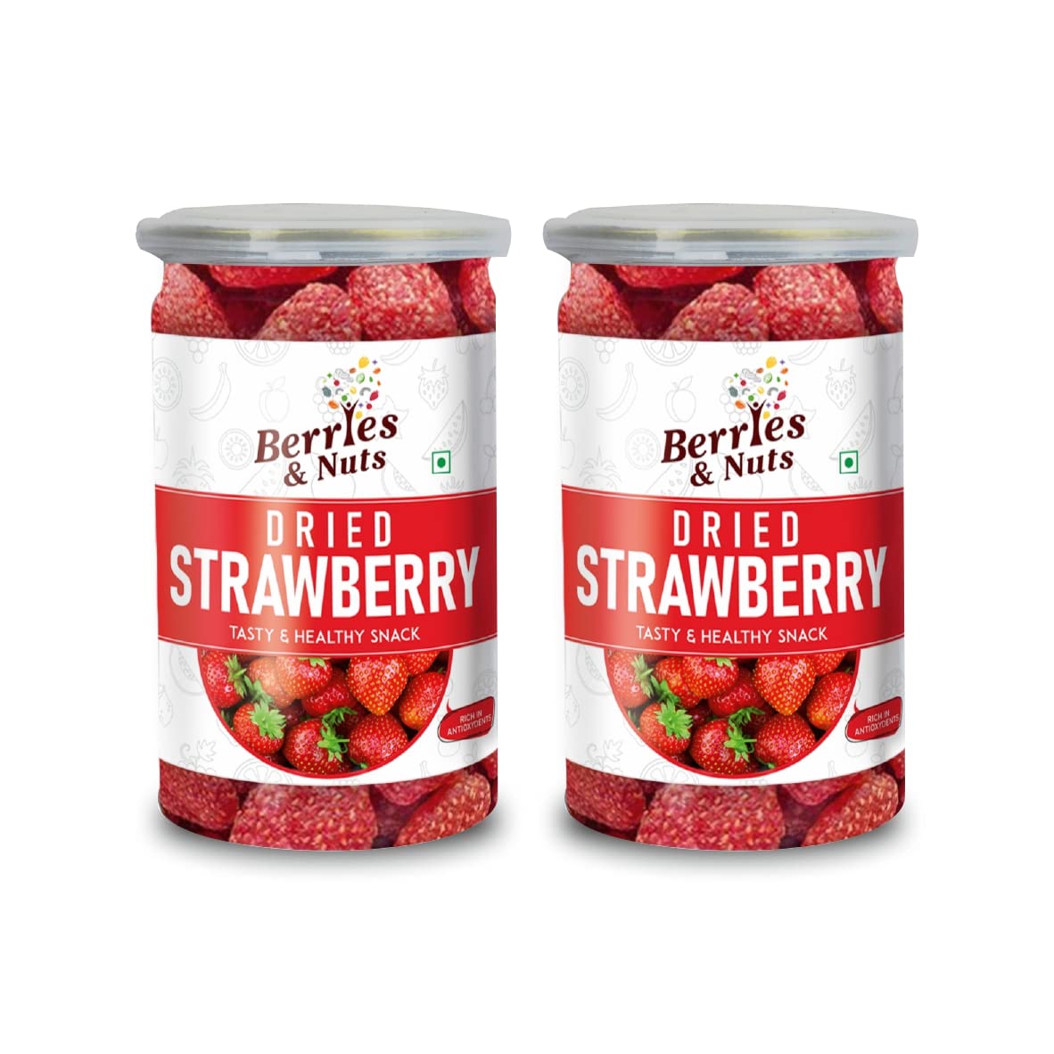Dehydrated Dried Strawberries | Candied Dried Strawberries | 400 Grams | 2 Bottle of 200 Grams