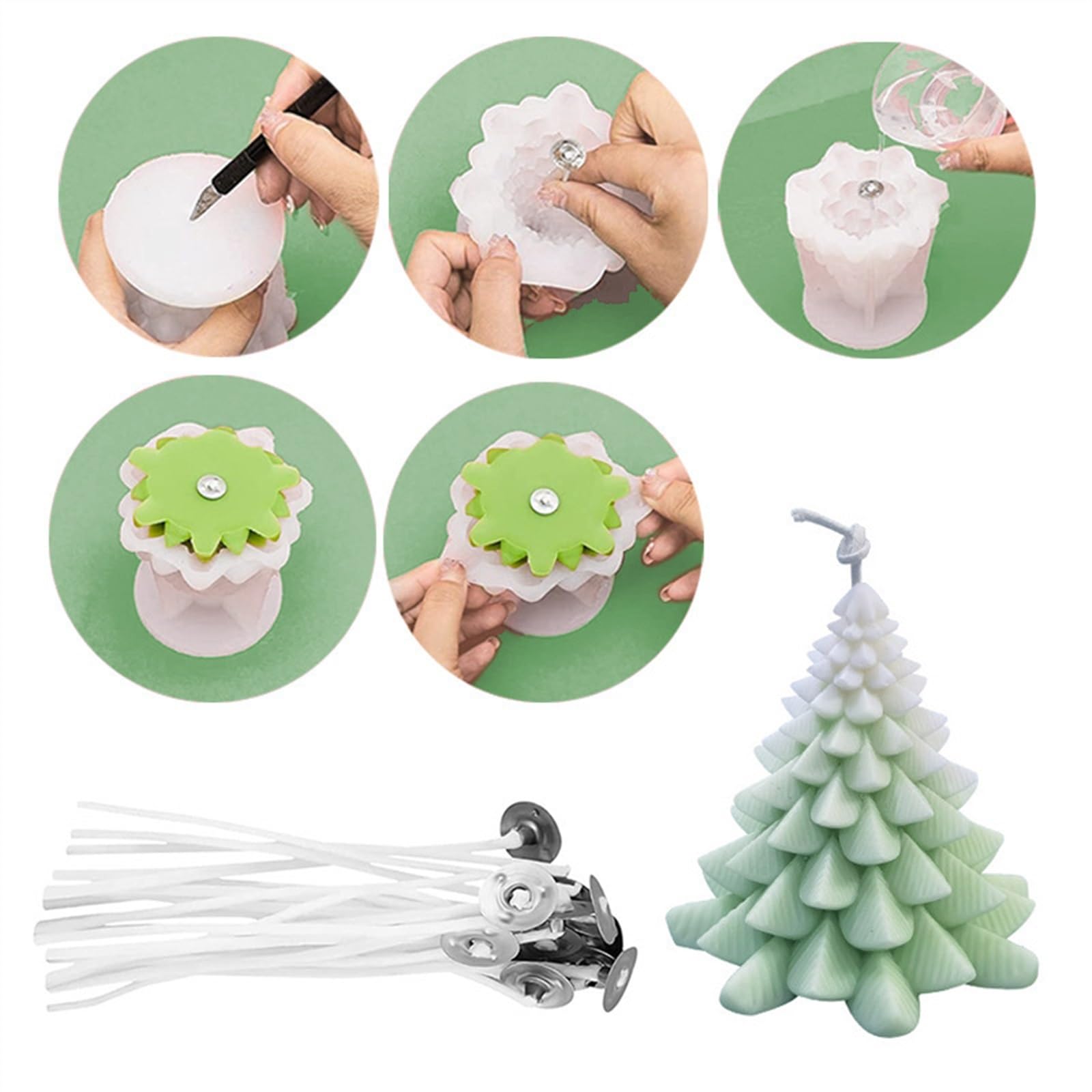 Boże Narodzenie Formy Do świec święty Mikołaj Drzewko świąteczne Silikonowa Forma Do Aromaterapii Diy Wypieki, Wosk Mydlany Foremek Do świec (Color : J)