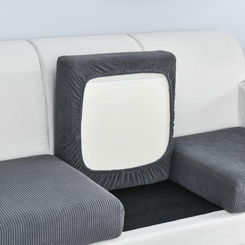 Stretch Couch Cushion Covers Velvet for Sectional Sofa L Shape, Replacement Sectional Sofa Cover Soft Slipcover for 1/2/3 Seater L Shaped Sofa (Color : #8, Size : 1 seat (50-63cm))