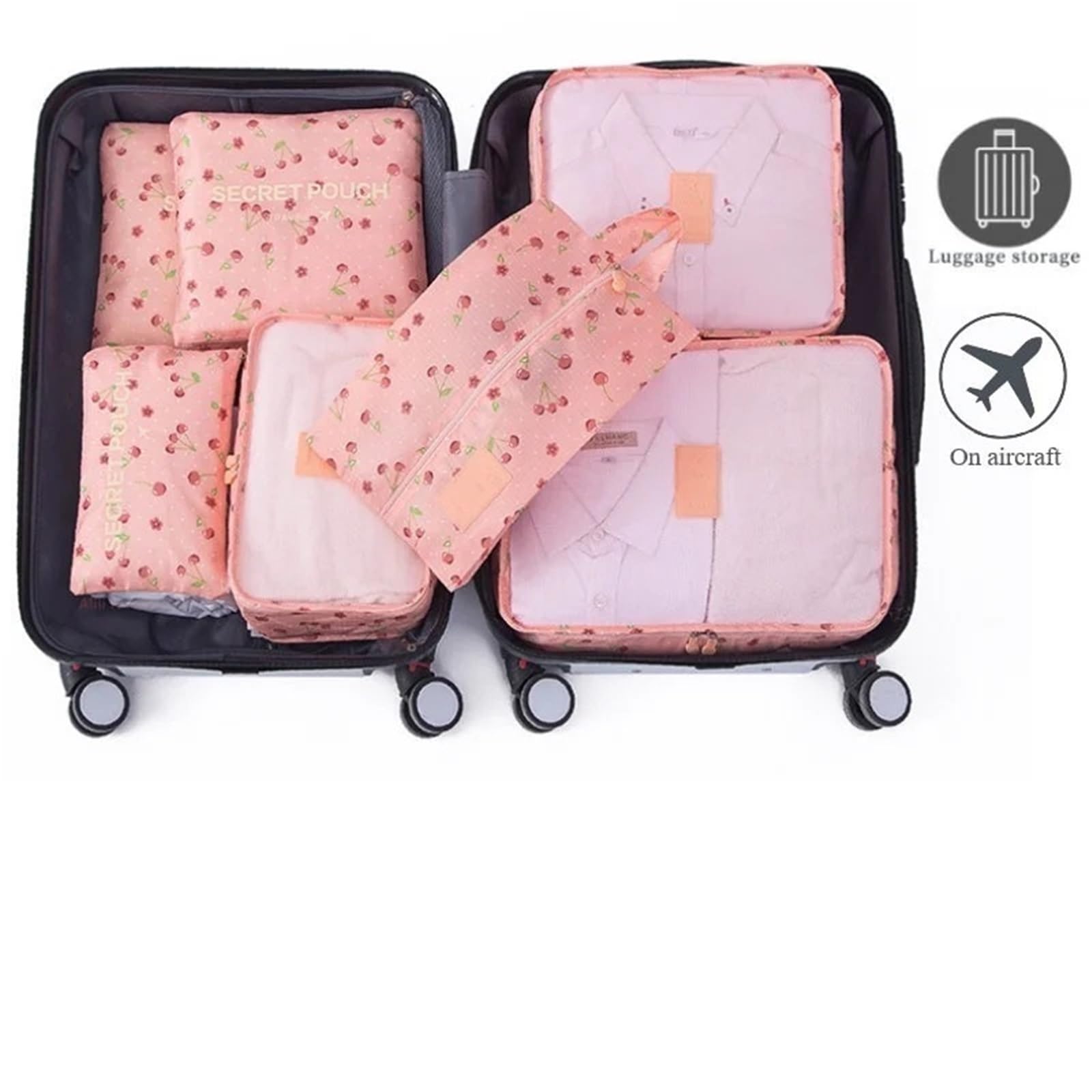 6 pezzi di cubi da viaggio for organizzare valigie, organizer for vestiti, organizer da viaggio, pieghevole, a compressione, for riporre i bagagli. Per Risparmiare Spazio Nella Valigia