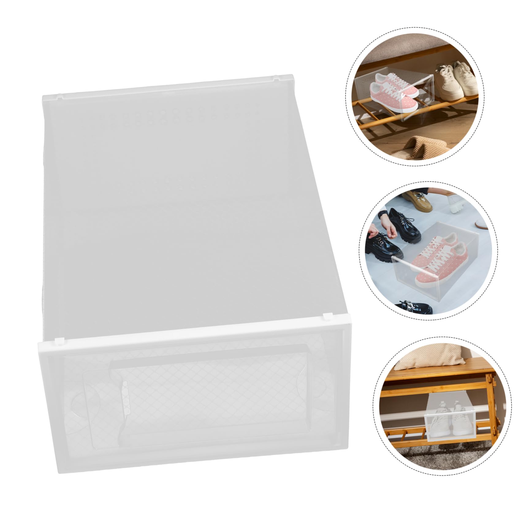 Ciieeo 6 Cajas caja de zapatos transparente cajas de zapatos del gabinete cajas de almacenamiento de cajas almacenaje cajas de almacenaje estantes para estantería